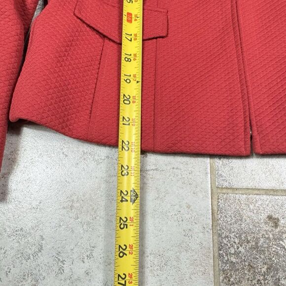 Talbots Quilted Jacket Womens 10 Pique Zipper Long Sleeve Blazer Rust Red - Picture 5 of 11